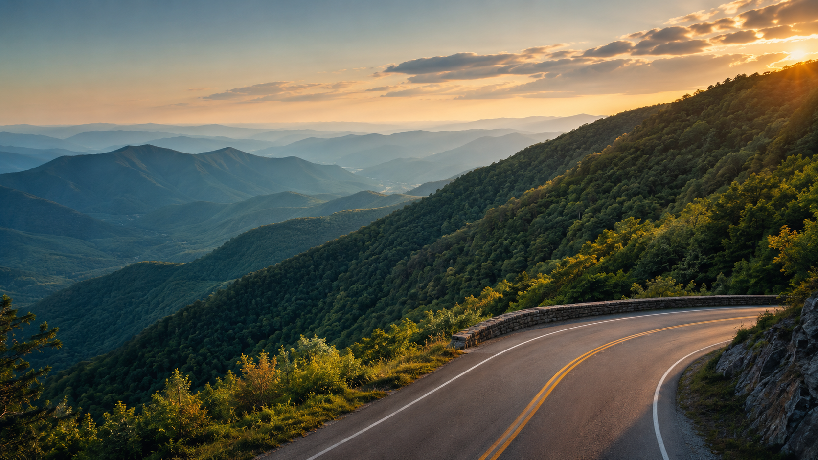 Misty Appalachian mountain valley used as the hero image for Switchback Cyber.